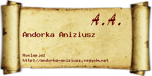 Andorka Aniziusz névjegykártya
